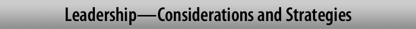 Leadership-Considerations and Strategies